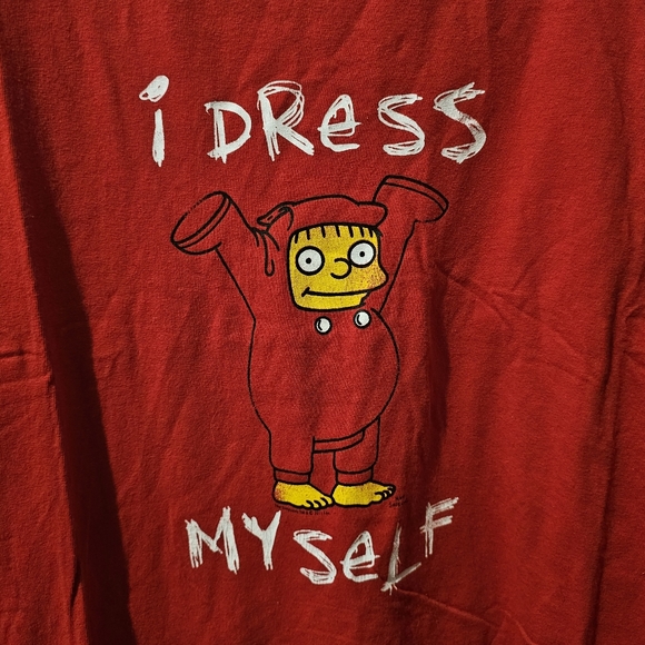 The Simpsons Ralph Wiggum "I Dress Myself" Graphic T-Shirt Red 2XL - Picture 2 of 4